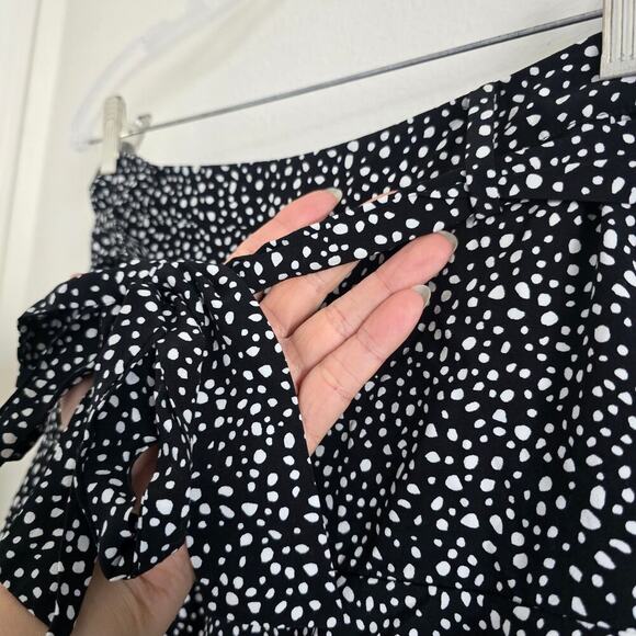 Allsaints Frida Splash Polka Dot Flare A-line Mini Skirt Black White Size 0 - Picture 2 of 7